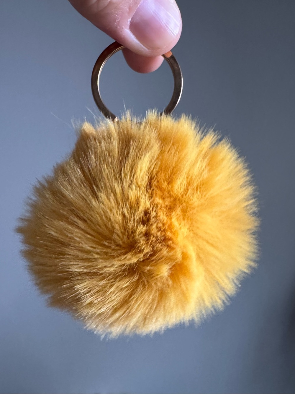 Mustard Puff Ball Bag Charm